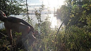 Bondage in plain view by the lake, being shy, naked, exposed and vulnerable gets me very excited