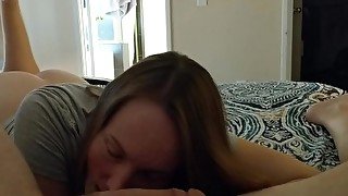 Lazy Afternoon Blowjob Ball Licking POV Cumshot