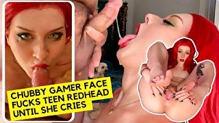 FACEFUCKING TEEN REDHEAD UNTIL SHE CRIES! cherrybxxxmb