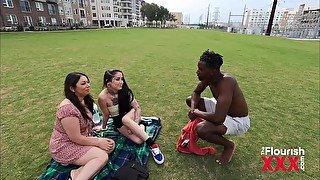 Latina Threesome pickup ebony hunk - Stephanie Saint and Zaria Nova