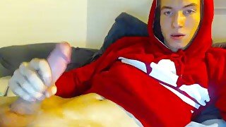 teen 18+ Blonde Wank On Red Sweat Shirt