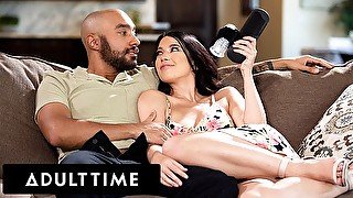 ADULT TIME - Alex Coal Caught Her Boyfriend Jerking Off With THE ULTIMATE MALE SEX TOY! FULL SCENE