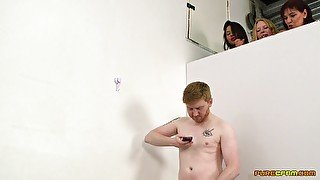 Perfect XXX CFNM action after the matures see this guy jerking off