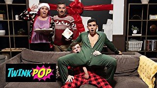 TWINKPOP - Jake Preston Pulls His Dick Out And Convinces Damian Night To Spread His Legs To Fuck