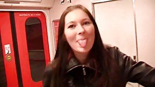 Blowjob on a subway