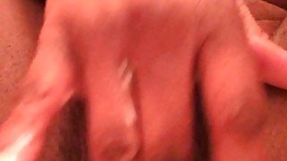 Ebony nice creamy cum before shower