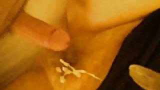 Fucking hairy snatch of my wife and cumming on it