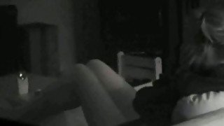 Spying on my blonde sexy neighbor and masturbsating in the dark