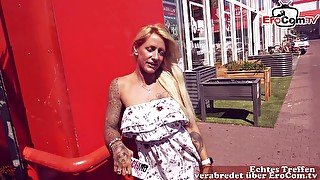 German blonde Street Slut Fuck date in Public