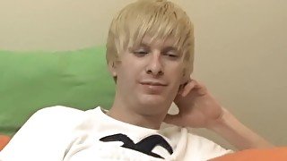 Solo masturbation with young blond guy