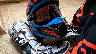 4 Cumshots on Fox MX Helmet