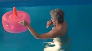 Granny In The Pool With Dildo Inflatable