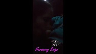 Giving the uber driver a quick blowjob and swallow otw to work- Harmoney Reign