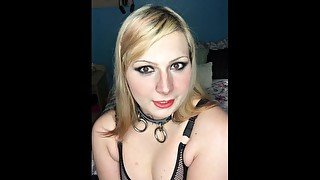 Tranny plays with herself, eats cum (JOI)