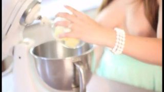 Mary milking in kitchen