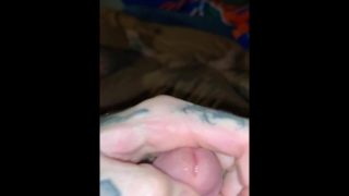 Shaking my big dick with precum 