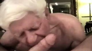 Gray haired grandpa suck huge cock and get it in his ass