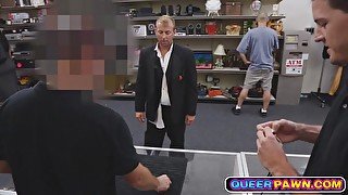 Wedding guy fucked in pawn shop like a true slut