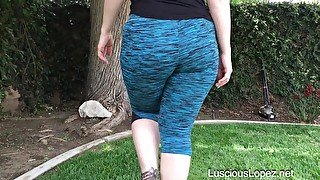 Luscious Lopez blue exercise pants