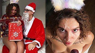 The Best Gift For The New Year Is Sex With Santa Claus And Magic Facial