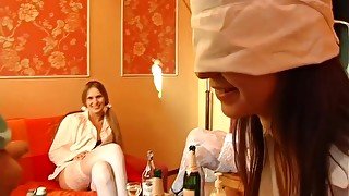 Ester & Yalena & Yulia & Zlata in group sex scene showing real college fucking