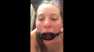 Ring gag blowjob