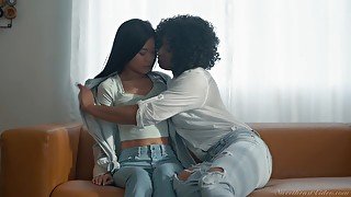 Ebony Milf Fucks Young Asian