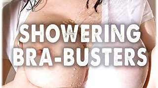 Showering Bra-busters - Beshine, Christy Marks, and Karina Hart - Scoreland