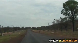 Easy African Slut Down Picked Outdoor For Rough Interracial Fucking