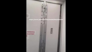 Amateur Guy With Big Dick On The AirPlane  Swinging