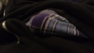 Blue plaid boxers no hands cum