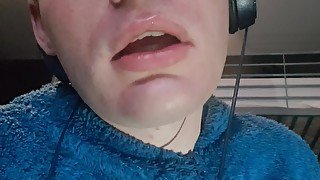 Cute Twink In Blue Onesie Shows Off His Pretty Mouth! (Oral Fetish)