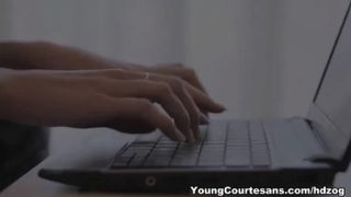 Comely dusky teen tart blows the dick