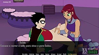 Teen titans ep 1 Conhecendo a historia do jogo e personagens Starfire e Ravena.