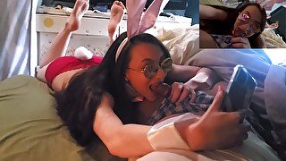 Bad Bunny - Easter Bunny Kisses On Swelling Chocolate Egg And Slaps It Against Her Tongue And Tits