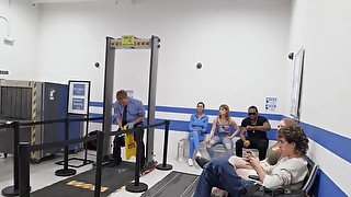 Traveler getting fucked by two TSA dudes in a hot video