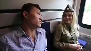 AMWF Popova Vika Russian Woman Soldier B Cup Interracial Sex Korean Man