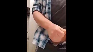 Jerking off a load after work, big Cumshot, Fab Flip