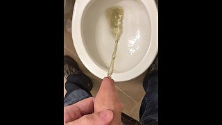 Pissing 4 Ways in 4K - very hairy uncut white dick close up peeing compilation