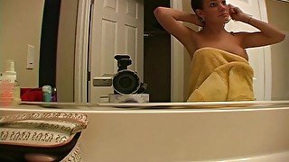 Amateur solo babe with big tits dressing up in homemade porn