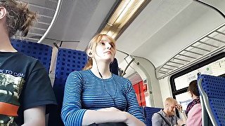 Nice blonde in train