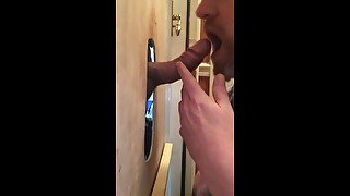 Blowjob and deepthroat fun with a glory hole