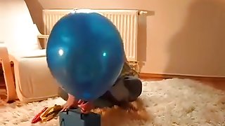 Sit to pop some bigger balloons