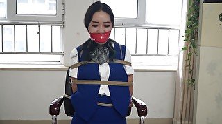 Chinese Bondage - Chair Tied &amp; Gagged