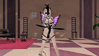 SKADI ARKNIGHTS HENTAI INSECTS SEX MMD NUDE DANCE PURPLE WINGS COLOR EDIT SMIXIX