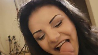 Naughty euroslut in stockings auditions with great pov bj