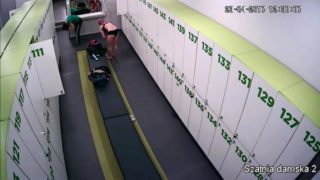 Amateur European teens changing clothes in the locker room