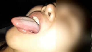 She eats sperm in a condom after fucking each other.