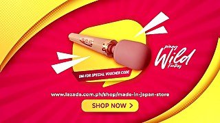 Horny Pinay Babe Discovers Magic Wand Vibrator from Made in Japan Store