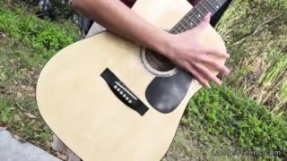 Latina teen with guitar fucks huge dick